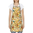 thumbnail image 2 of Naloa 1Pack Adjustable Bib Apron Waterdrop Resistant Cooking Kitchen Aprons for Women Men Chef, 70s Groovy Hippie Print, 2 of 5