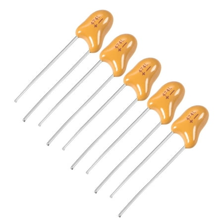 

0.47uF Tantalum Capacitor 35V 2 Pin Yellow Radial Dipped Tantalum Bead Capacitors 5pcs