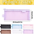 thumbnail image 3 of Pencil Case,Cosmetic Bag Cute Pencil Case,Multi-Color Clear Pencil Case,Portable Office Stationery Pouch for Students Adults Office Classroom,Clear Exam Pencil Pouch,Mesh Zipper Pen Pouch,Purple, 3 of 8