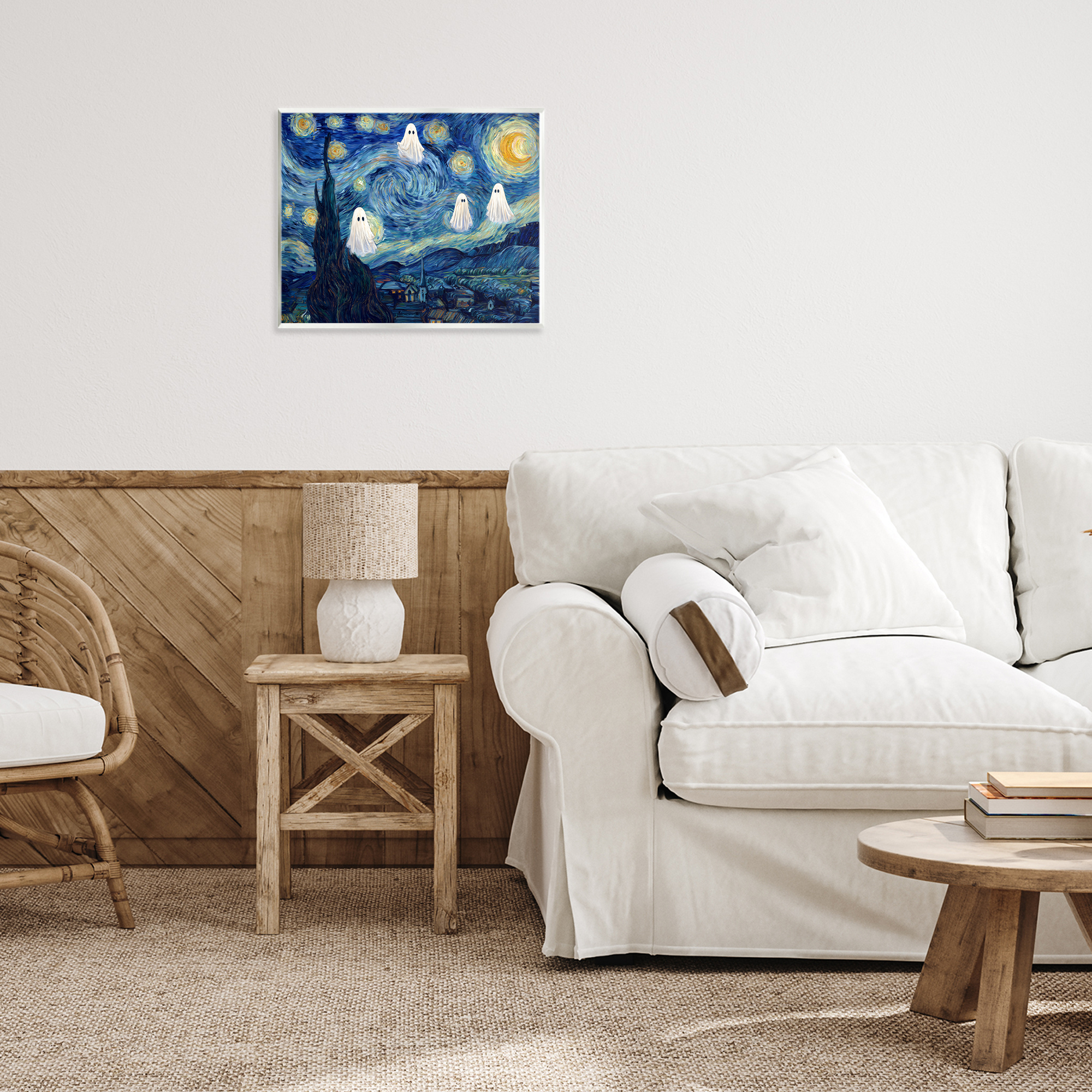 Classic Night Ghosties Wall Plaque Art, design by Arlington Prints