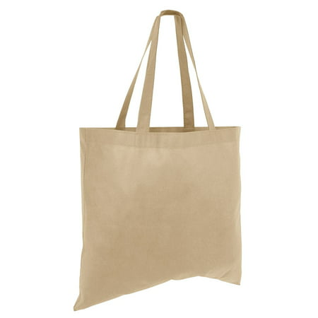 (50 Pack) Set of 50 Cheap Budget Promotional Large Tote Bags - Khaki
