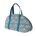 thumbnail image 3 of Bolsa de almacenamiento de hierro con patrón de rosas, dispensador de hilo de crochet acolchado de gran capacidad con azul, 3 of 9