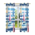 thumbnail image 7 of Yayeee Window Curtains Light Filtering 63"x52" Grommet Panel Pair Home Living Room Decor, Green Sailboats, 7 of 7