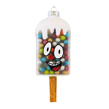 Craftoutlet.Com Googly Face Popsicle - One Ornament 6 Inch, Glass - Beads Stick Snow 50625
