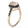 thumbnail image 2 of Oval Morganite and Black Diamond Halo Fashion Ring 14k Rose Gold 1.30ct, 2 of 5
