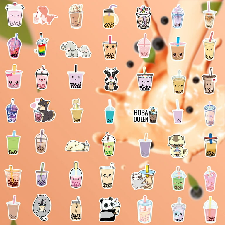 Boba Stickers 105PCS Kawaii Bubble Tea Stickers,Drink Stickers, Vinyl Cute  Tea Stickers Gifts,Asthetic Stickers,Water Bottle Sticker Pack for Teens