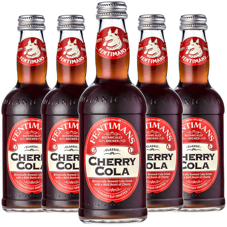 Fentimans Botanically Brewed Cherry Cola Sparkling Soda, 5 Pack, 9.3 fl oz Bottles – Premium Craft Soda/Mixer for Cocktails & Refreshing Drinks