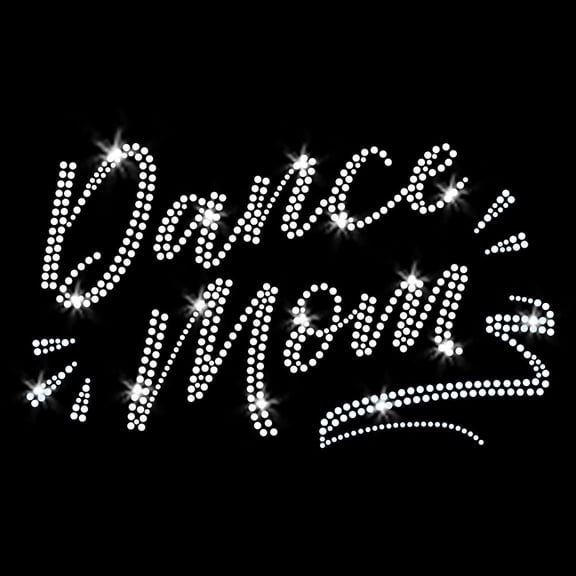 Dance Mom Sparkly Bling Iron-on Clear Rhinestone Crystals Transfer by JCS Rhinestones