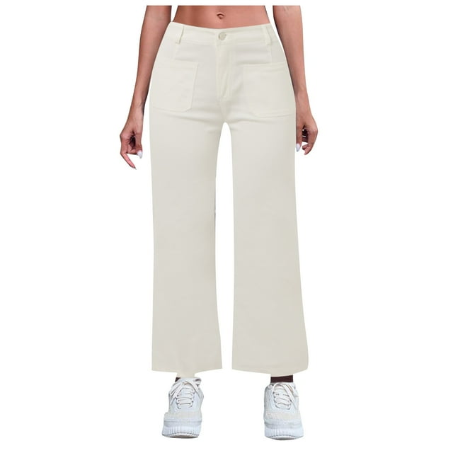 YDLCAFD Women's Spring And Summer Casual Comfortable Jeans Washed Stretch Flared Wide Leg Pants XXL