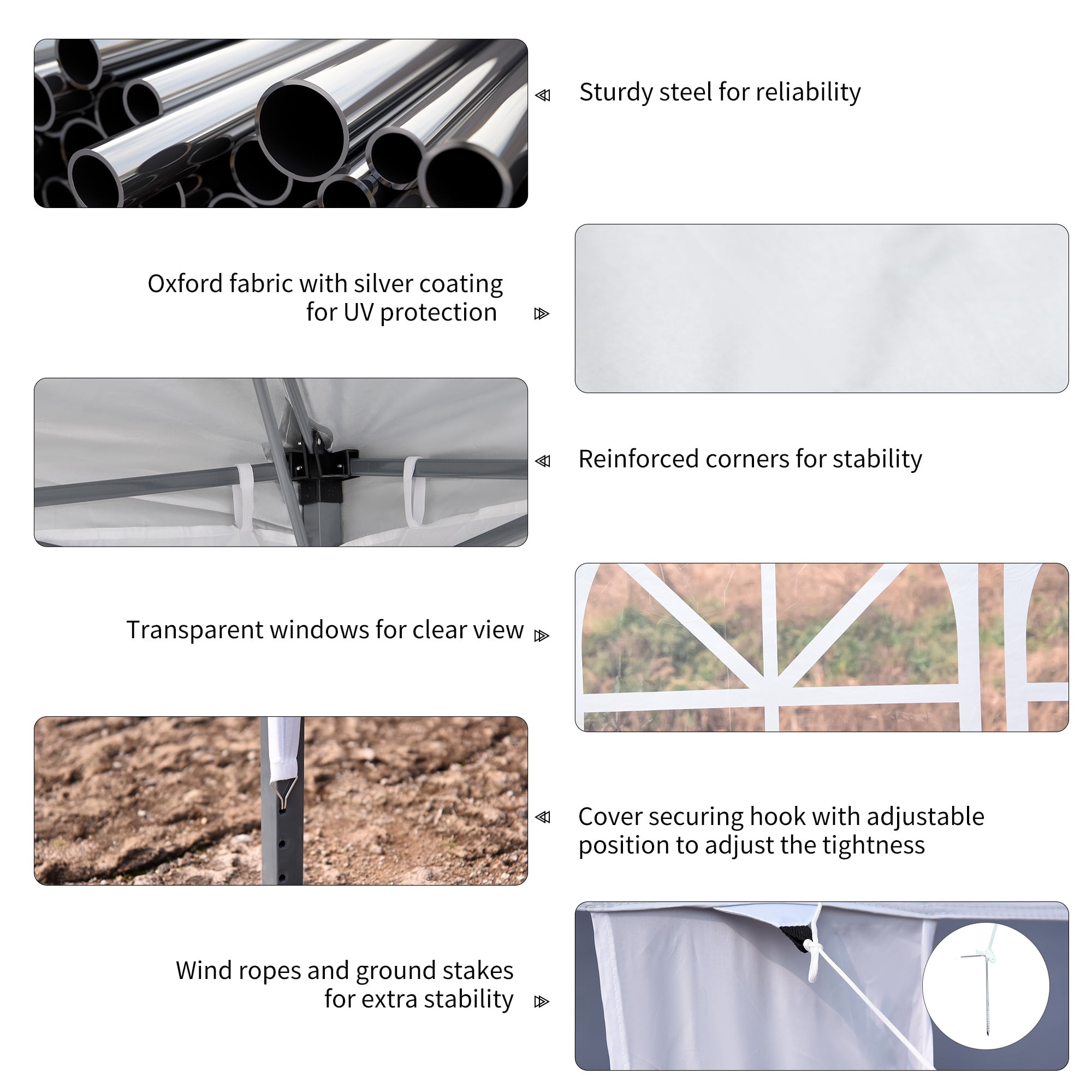 Outsunny 10' x 20' Pop Up Canopy Tent with 4 Sidewalls, Heavy Duty Tents for Parties, Outdoor Instant Gazebo with Carry Bag, for Outdoor, Garden, Patio, White