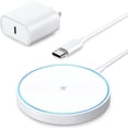thumbnail image 1 of Magnetic Wireless Charger Mag Safe Charging Pad Compatible with iPhone 17/17 Pro Max/iPhone Air/16/15/15 Plus/14/13/12 Series, 2025 Upgraded Fast Mag-Safe LED Charger with 20W Type-C Adapter (White), 1 of 1
