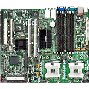 TyanS2735G3NR-8MDual Xeon socket 604 motherboard, Intel E7501 server chipset, FSB 533/400, 6 DDR DIMMS slots, 2 PCI, 2 PCI-X slots, ATA100, 2xSATA(RAID 0,1). On-Board 2x Gigabit LAN and 1 x