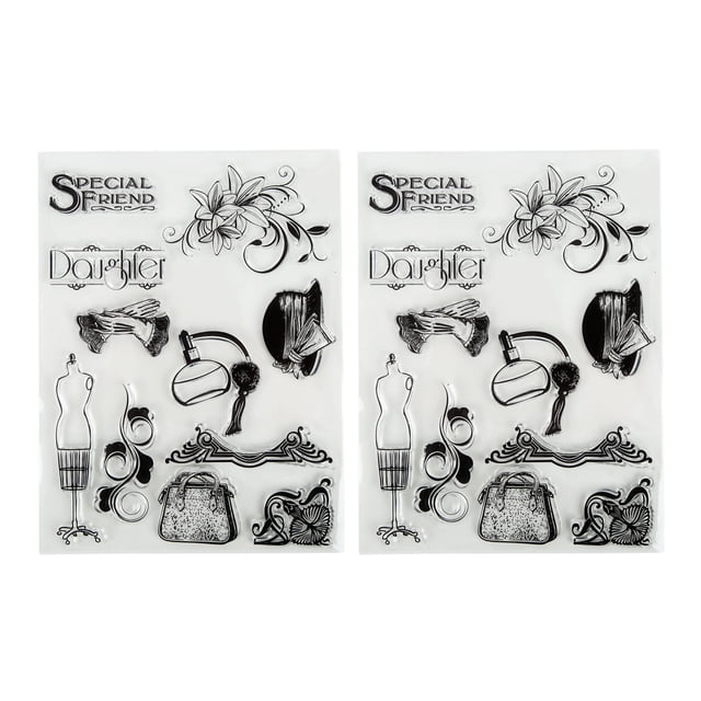 Lindos Sellos, Patrón De Suministros Para Damas, 2 Piezas, Material TPR, Sellos Transparentes Para Sobres, álbumes De Fotos, Invitaciones OTVIAP Embossing Stamp