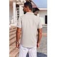 thumbnail image 4 of COOFANDY Mens Button Down Short Sleeve Shirt Casual Summer Stretch Dress Shirts Wrinkle Free, 4 of 6