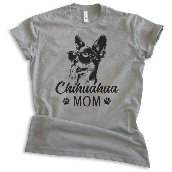 Chihuahua Mom T-shirt, Unisex Women's Shirt, Chihuahua Owner, Best Dog Mom Gift, Dark Heather Gray, Medium