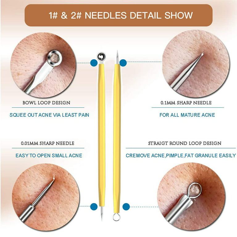 Acdanc Pimple Popper Tool Kit, Comedone Blackhead Remover Zit Blackhead Extractor Tool for Nose Face, Blackhead Needle Acne Needle Beauty Tool Candy