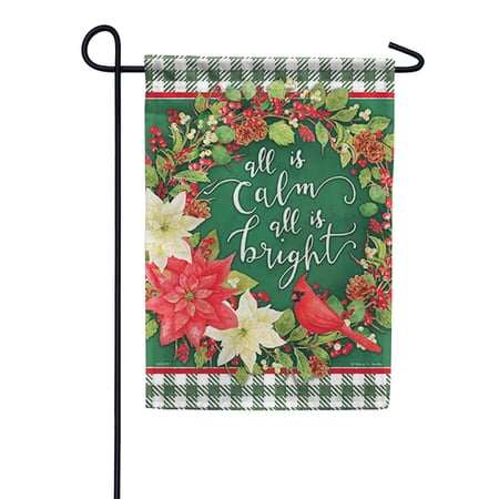 Carson Garden Flag - All is Calm  Dura Soft Double Sided Garden Flag  12.5x 18 Inch Outdoor Yard Decorative Flag