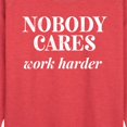 thumbnail image 2 of Instant Message - Nobody Cares - Women's Lightweight French Terry Pullover, 2 of 6