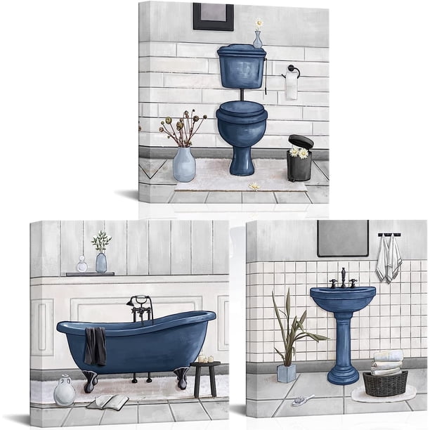 Bathroom Wall Art Bath Tub Painting Picture Bathroom Wall Decor Framed ...