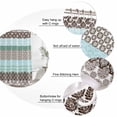 thumbnail image 6 of Boho Geometric Waterproof Fabric Shower Curtain,Turquoise Green Brown Tribal Stripes Waterproof Fabric Shower Curtain for Bathroom Curtains Bathtubs Shower Curtains with 12 Hooks Extra Long 72x84, 6 of 8