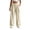 Beige, variant on Womens Pleated Front Wide Leg Sweatpants Elastic Drawstring High Waist Side Hand Pockets Oversized Full Length Casual Lounge Palazzo Trousers