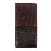 American Bison  Gator and Ostrich Print Western Rodeo Checkbook Cover Wallet