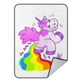 thumbnail image 1 of EREHome Cartoon unicorn pooping rainbow Throw Blanket Fleece Blankets Plush Blanket 58x80 Inch, 1 of 1