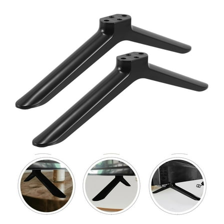 OUNONA 2pcs Universal TV Stand Legs for 40 Inch TVs, Plastic TV Base for Office, Living Room, Bedroom, Black
