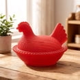 thumbnail image 2 of Leodye 1PCS Glass Chicken Shaped Candy Tray with Lid Rural Style Decorative Candy Bowl Sealed Candy Jar for Home Kitchen and Easter Decor -4.7*3.1*3.2IN, 2 of 7
