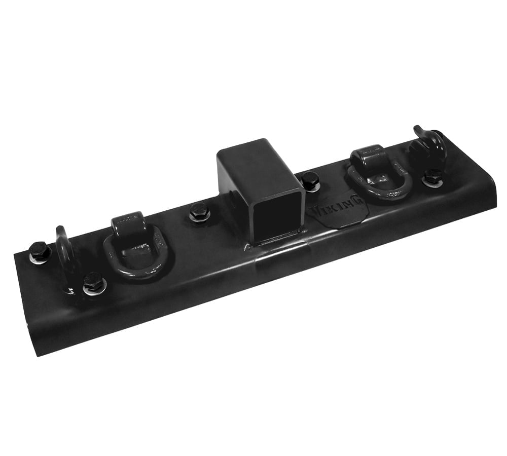 5-1/2"x22" Black Tractor Bucket Grab Hooks Bolt 2" Hitch Receiver for Deere 1025R 2320 2520 2720 2025R 2032R 2038R 3032E 4010 Tractor Bolt on Plate w/D-Ring & Grab Hooks - 4,700 lbs