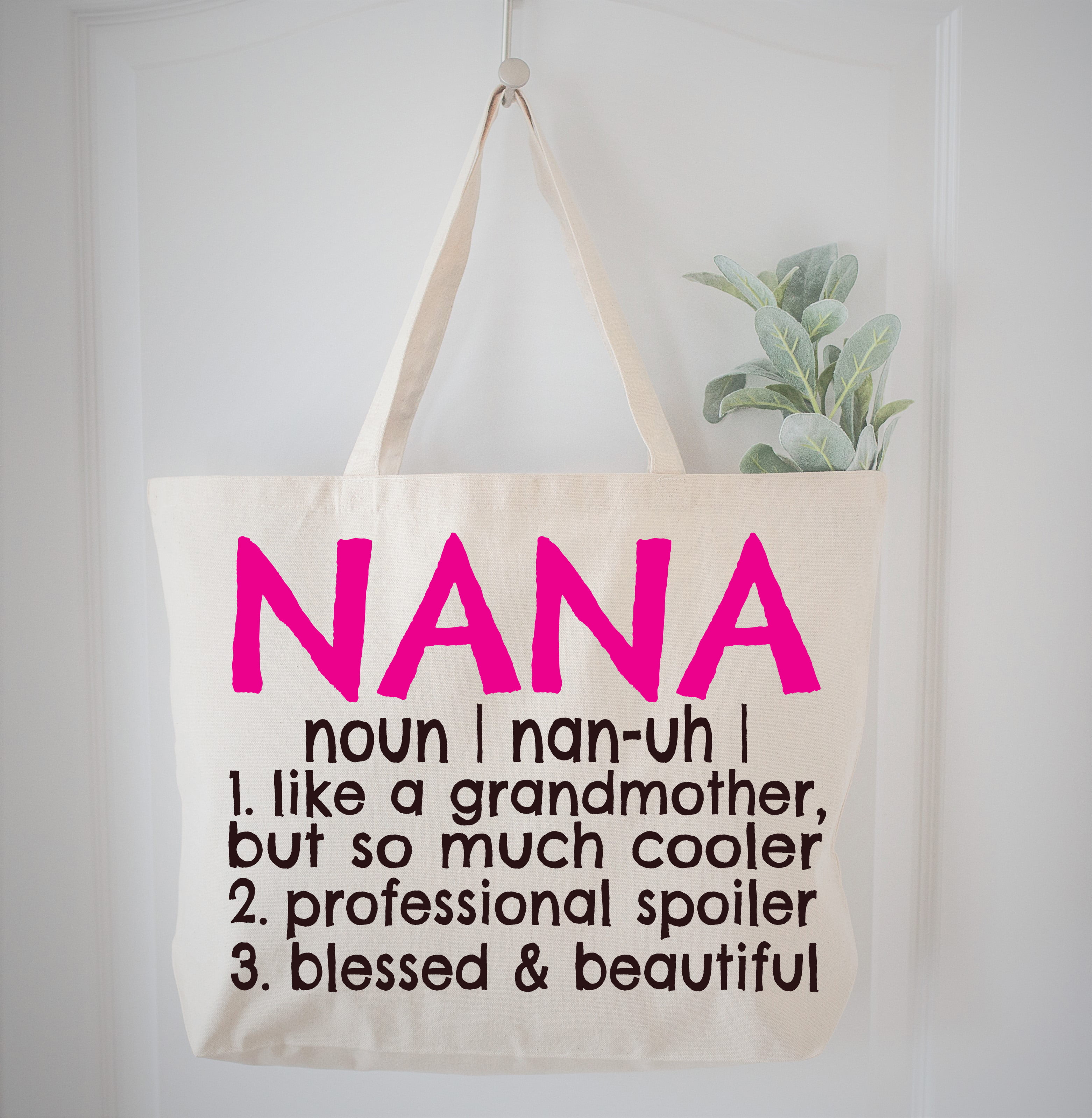 COCOVICI Nana Live Love Spoil Nana Canvas Tote Bag Grandma Gift Idea for Nana
