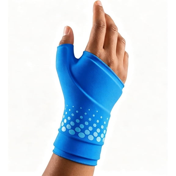 Hot Cold Therapy Wrap for Wrist and Thumb, Reusable Gel Ice Pack Hand Glove for Swelling Recovery, Comfortable Support for Men Women - BLUE_S/M
