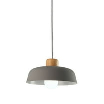 Wood Metal Pendant Light Fixtures for Over Kitchen Island, Colorful Simple Retro Pendant Lighting for Dining Room Table, Farmhouse Rustic Hanging Lamp, Industrial Nordic Ceiling Chandelier