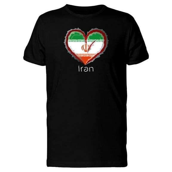 Iran Scratched Flag Heart Tee Men's -Image by Shutterstock