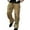 Khaki, variant on Men’s Loose Fit Cargo Pants with Multiple Pockets Drawstring Waistband Zipper Details Casual Straight Leg Trousers