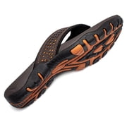 HOBIBEAR Mens Thong Sandals Arch Support Indoor and Outdoor Beach Flip Flop