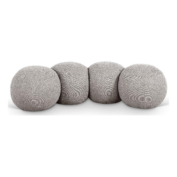 Meridian Furniture Apollo Taupe Boucle Fabric Bench
