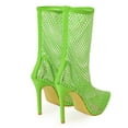 thumbnail image 6 of Juosiy Boots for Women Mesh High Heel Stiletto Fishnet Dressy Sandals Cutout Bling Rhinestones Ankle Sock Booties, 6 of 8