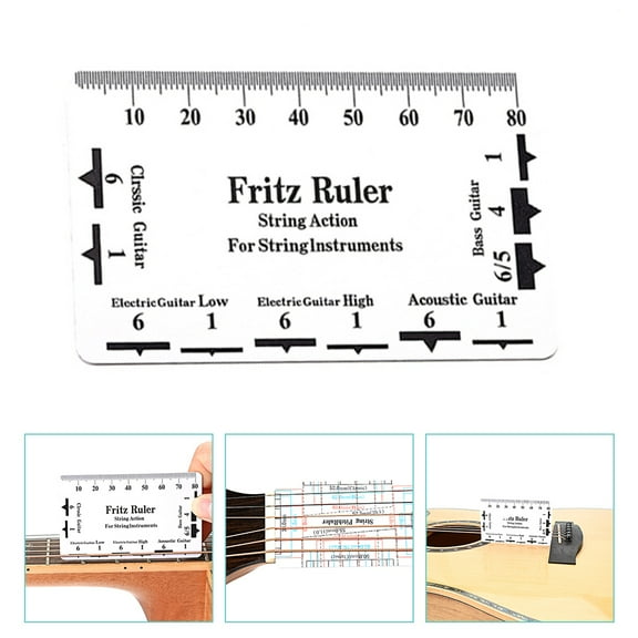 SEWACC Guitar String Action Gauge Ruler 1Set for Accurate Guitar String Action Adjustments