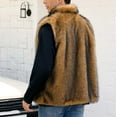 thumbnail image 6 of Zedker Men's Faux Fur Coat Plush Warm Winter Furry Jacket, Fashionable Fake Fur Jacket for Men Brown L, 6 of 8