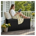 thumbnail image 6 of SONGMY 78 Gallon Outdoor Deck Box Large Resin Storage Box for Patio Furniture Cushions and Garden Tools (Black), 6 of 7