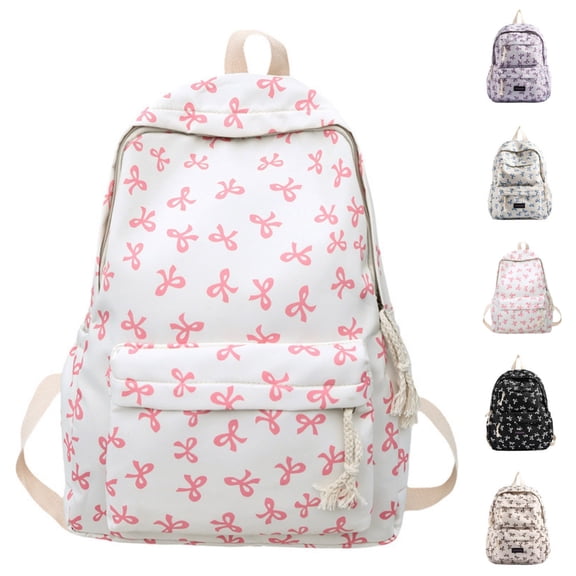 HJYCHN School Backpack Bow Design Cute Daypack for Girls Kids Women School Travel Backpacks for School Pink One Size