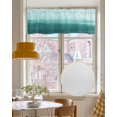 thumbnail image 4 of Teal Kitchen Valances for Windows Farmhouse Linen Window Valance Curtain for Living Room Window Treatment Ombre Modern Oil Painting Aesthetics Abstract Art Valance Rod Pocket Topper, 42 x 18 Inch, 4 of 6