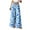 Blue, variant on felwors Women Summer Boho Palazzo Pants High Waist Wide Leg Floral Casual Cotton Lounge Trousers with Pockets Dark Blue, S