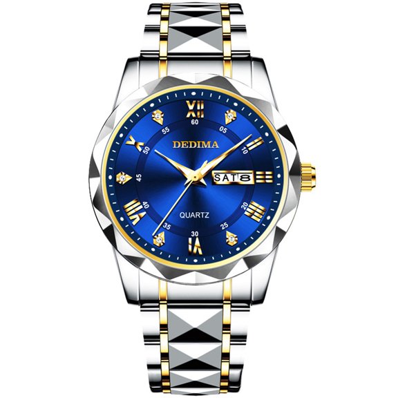 Resicozy Men's Watches Quartz Stainless Steel Casual Watches Day Date Wrist Watch