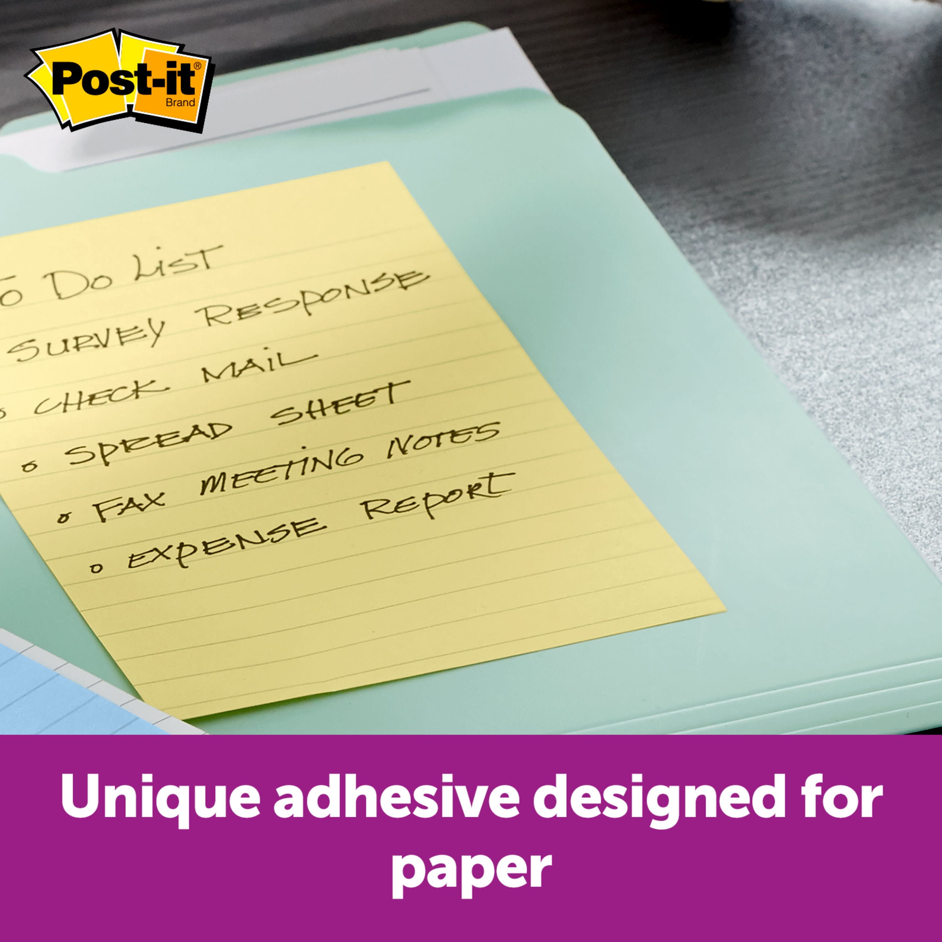 Post-it® Notes, 4 in. x 6 in., Canary Yellow, Lined, 12 Pads/Pack