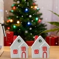 thumbnail image 4 of dajkiuy Small House Shaped Candle Holders, Ceramics Candle Stand for Home Decoration, Christmas Decor, Housewarming Gift, 4 of 7