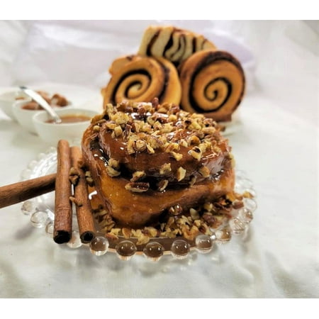 Gourmet Pecan Caramel Sticky Buns Cinnamon Rolls – Dozen (6 oz) Rolls