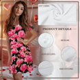 thumbnail image 5 of Yuyamidu Pink Rose Nightshirt for Women Sleepwear Elegant Nightgown Button Down Sleep Shirts Round Neck Summer Lounge Dress, 5 of 6