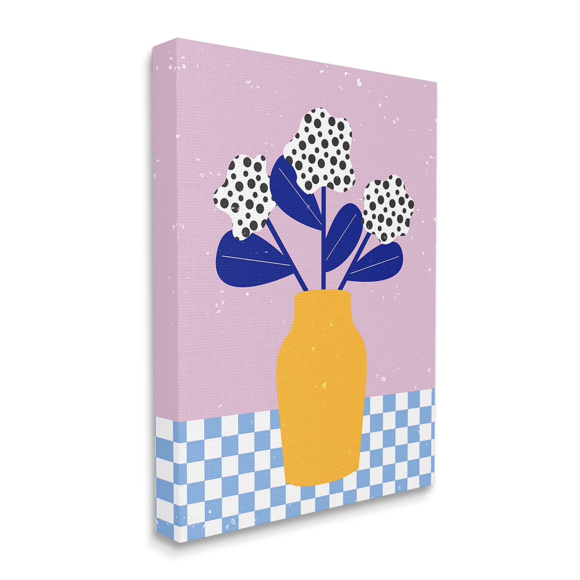 Stupell Industries Modern Polka Dot Plants Botanical & Floral Painting Gallery Wrapped Canvas Art Print Wall Art, 30 x 40